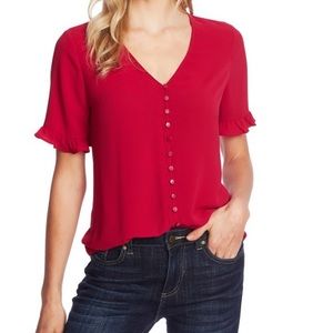 [cece] ruffle sleeve creep blouse